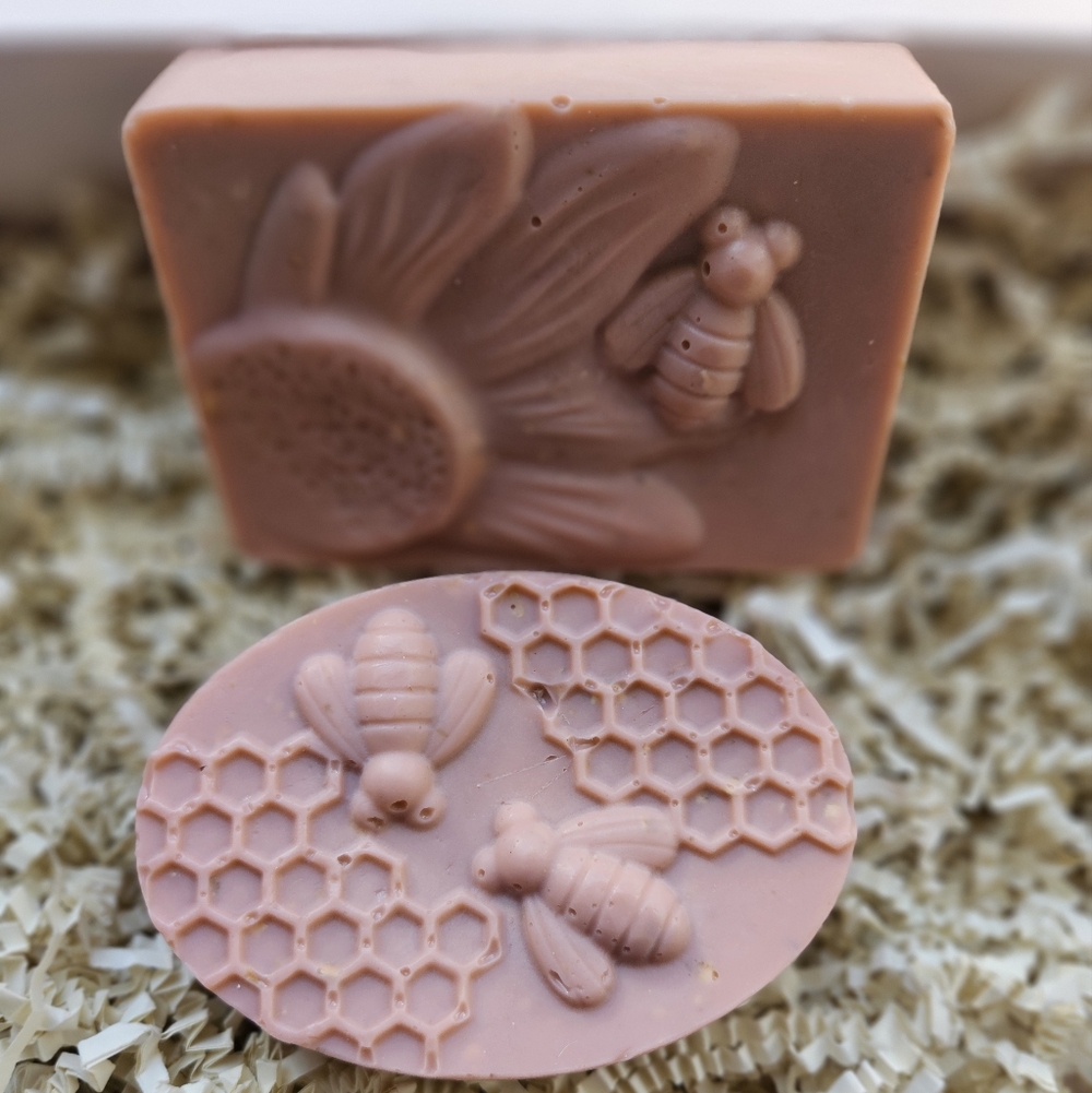 2 Bars Of Brown Honey Bee Goat Milk Oatmeal Soap